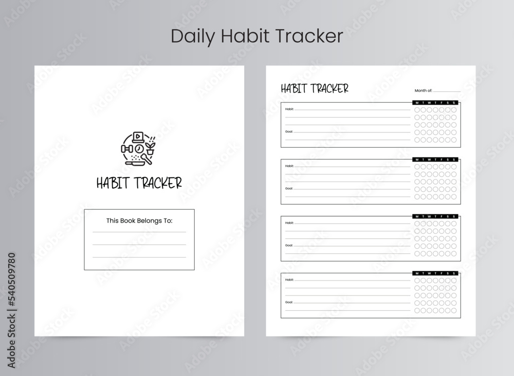 Daily Habit Tracker Log Book | KDP Daily Habit Tracker Log Book | KDP