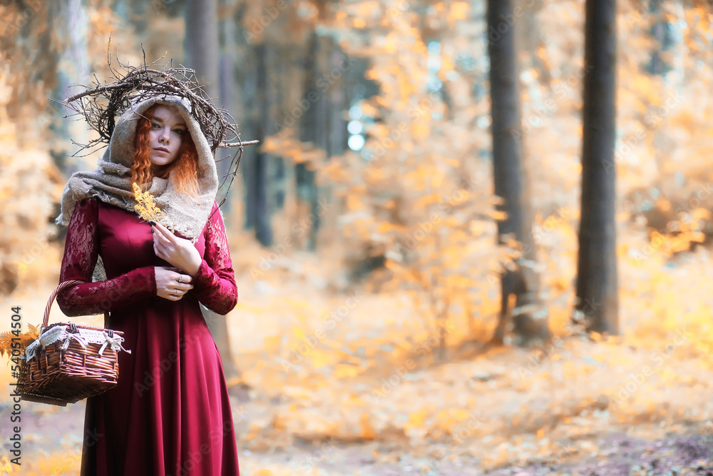 Fortune-teller conducts a ritual autumn Fortune-teller conducts a ritual autumn