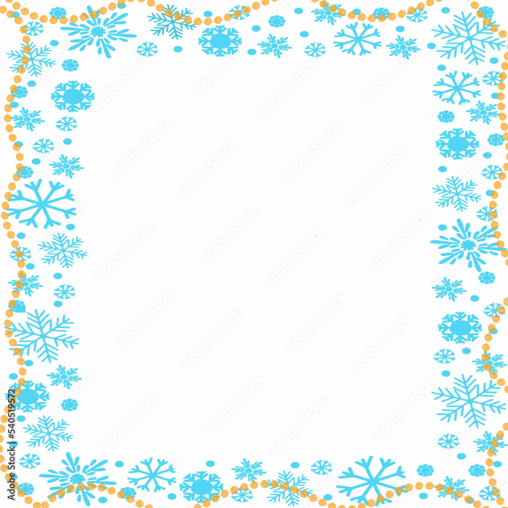 christmas frame with snowflakes