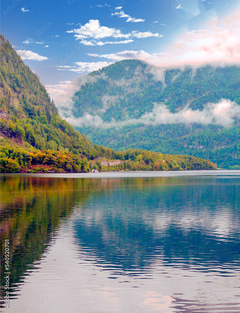 Naklejka premium Alpbach lake in the austrian alps