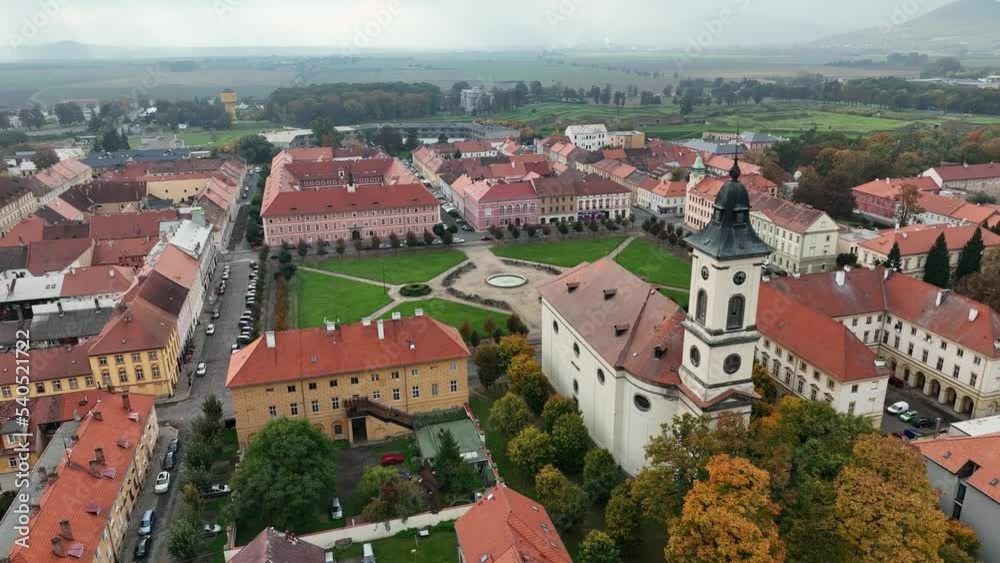 Aerial view of the historic center of Terezin in the Czech Republic Aerial view of the historic center of Terezin in the Czech Republic