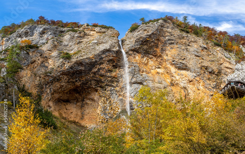 Rinka falls in Logar valley, Slovenia photo