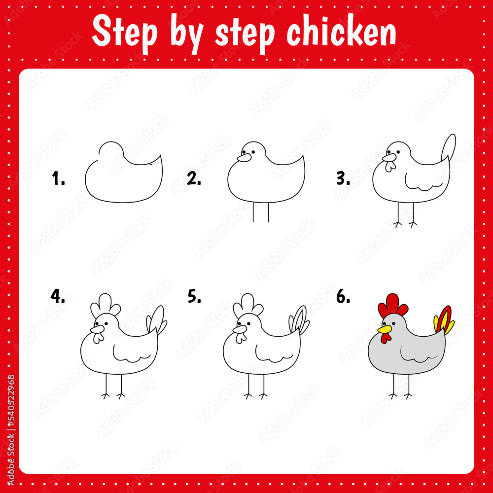 How To Draw A Chicken Step By Step
