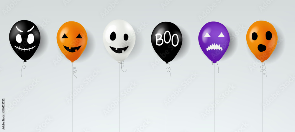 Obraz premium Halloween Baloons With Gray Background