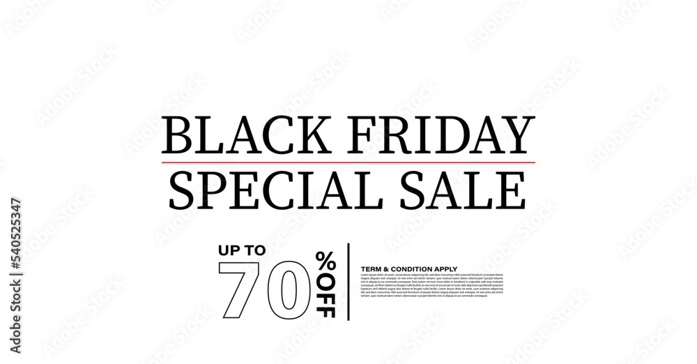 Black Friday Sale banner. Black friday modern minimal design isolated white background. black briday typography for banner, flyer, greeting card, calendar.