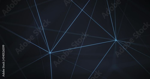 3d animation with abstract futuristic technology imagery with polygonal shapes on dark blue background. Digital technology concept. Perfect loop	