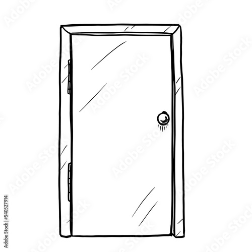 Closed door vector illustration on white background