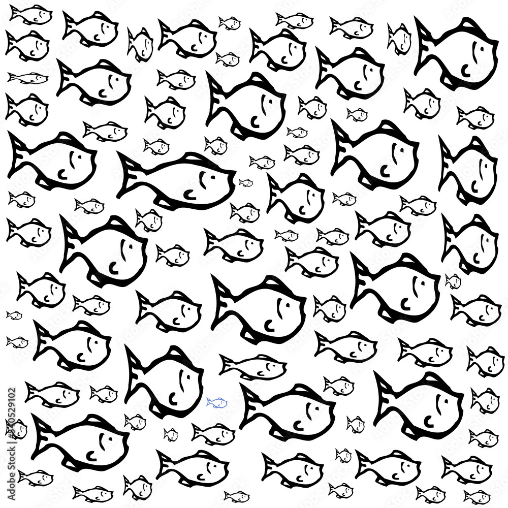 Naklejka premium Seamless fish pattern