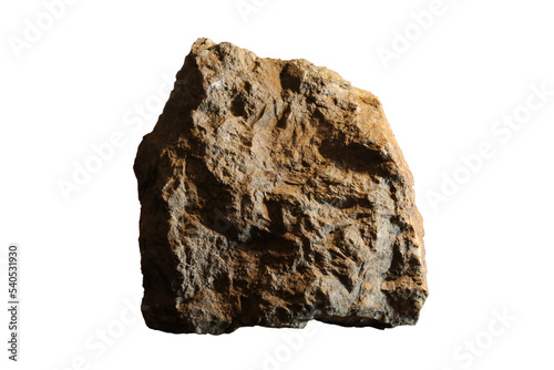 Large stone on transparent background.	