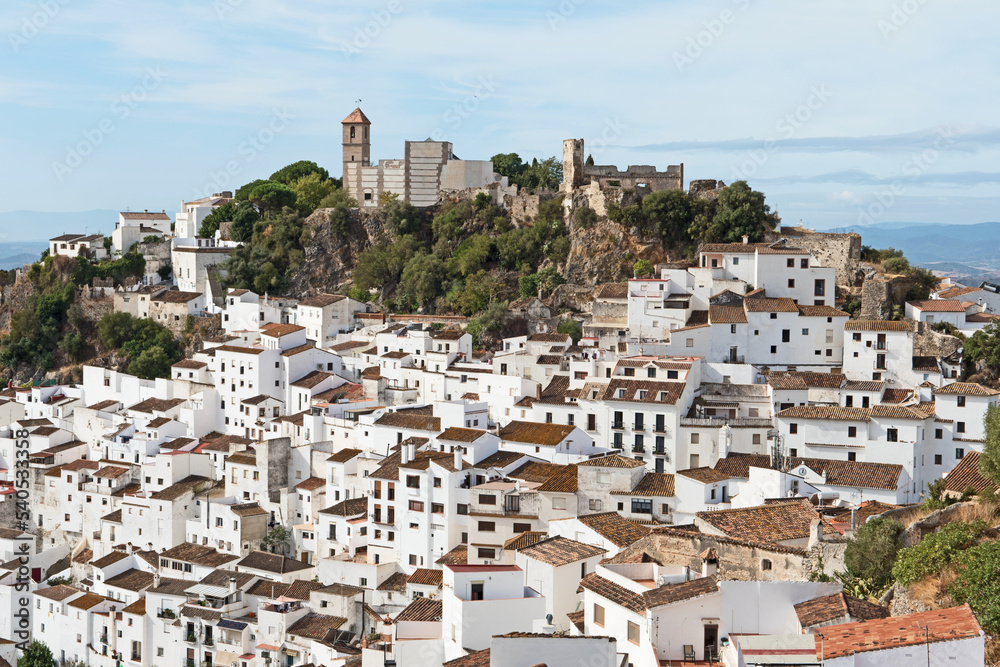 A view of the town of Casares in Andalusia, a typical white southern Spanish town.