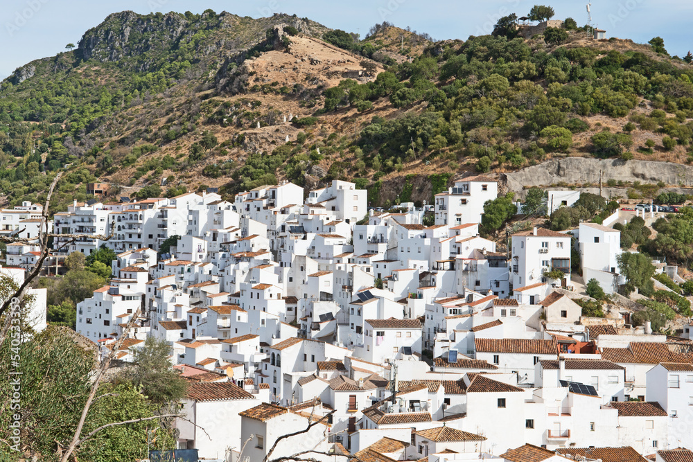 A view of the town of Casares in Andalusia, a typical white southern Spanish town.