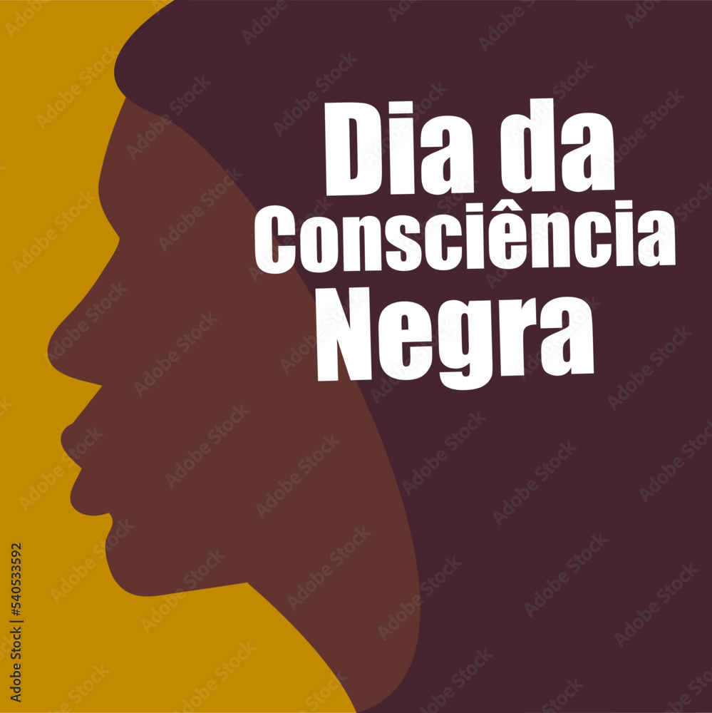 Dia da consciences negra design illustration abstract head profile background brown color