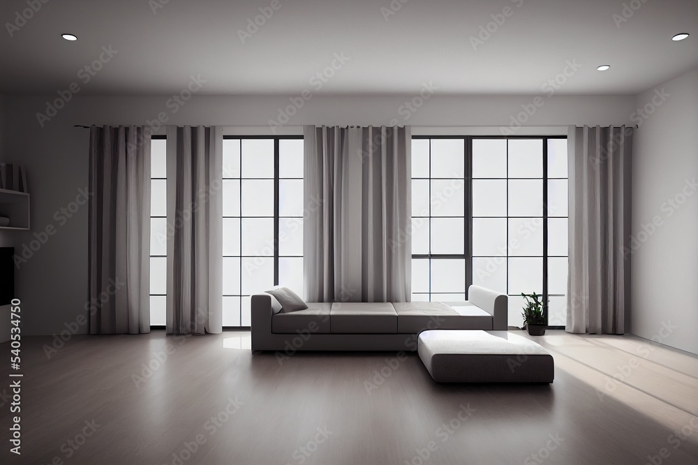 Fototapeta premium Home mockup, modern interior background, 3d render