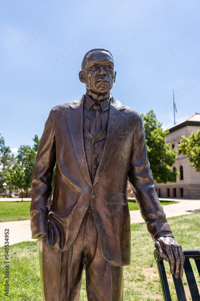 Colorado Springs, CO - July 6, 2022: Detail of Bronze statue, by ...