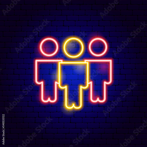 Population Growth Neon Sign. Vector Illustration of Nature Safe Symbol.