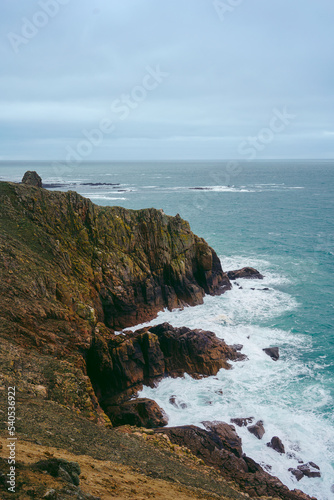 Beautiful nature views of coastal cliffs and beaches on Jersey Island