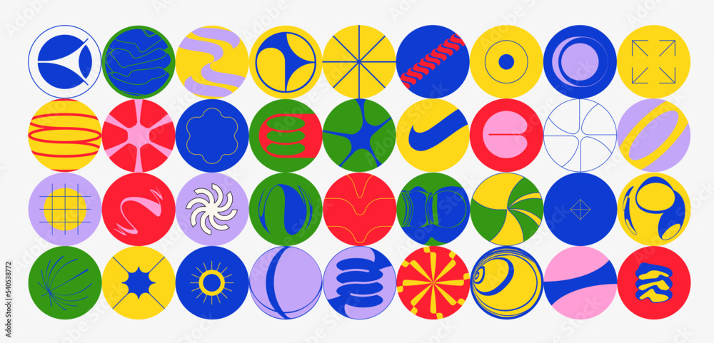 Cover icons for saved stories for social media. Vector set of strict stickers in brutalism style. Abstract geometric shapes Cover icons for saved stories for social media. Vector set of strict stickers in brutalism style. Abstract geometric shapes
