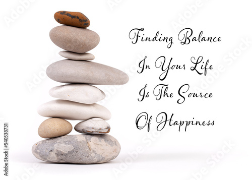 Photography Balance of life zen stones slogan