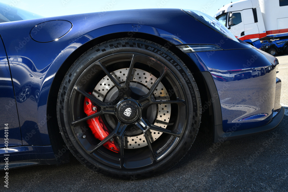 Mugello Circuit, Italy 23 September 2022 Detail of alloy wheel of a
