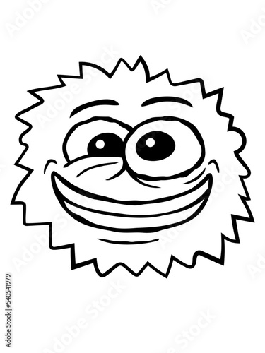 Zotteliges Monster verrücktes Gesicht 