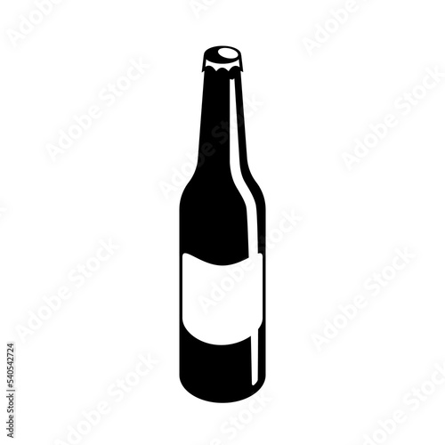 Icon bottle of beer or cooling drink symbol for bar, cafe, shop, restaurant