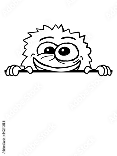 Wahnsinniges Monster hinter Mauer 