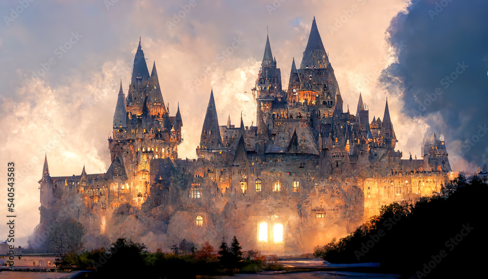 Magic unusual fairytale palaces