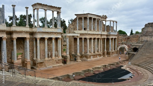 Vista del teatro romano de Mérida, España