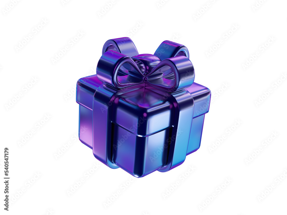 3d holographic gift box on isolated background. Present with neon colors. 3d rendering illustration. 3d holographic gift box on isolated background. Present with neon colors. 3d rendering illustration.