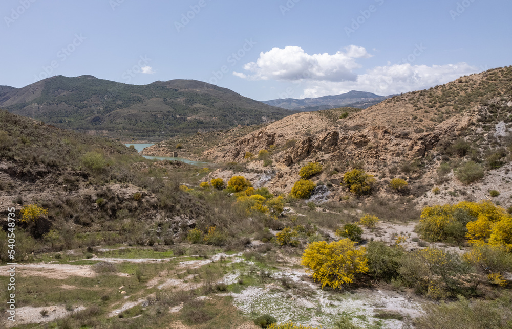 Mountainous landscape in the vicinity of the Beninar reservoir