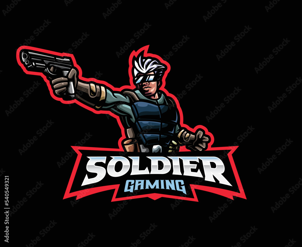 Soldier mascot logo design