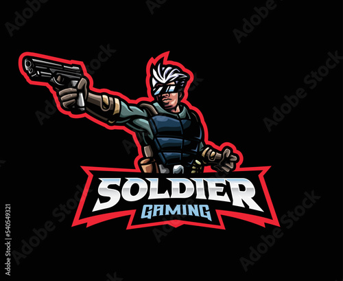 Soldier mascot logo design
