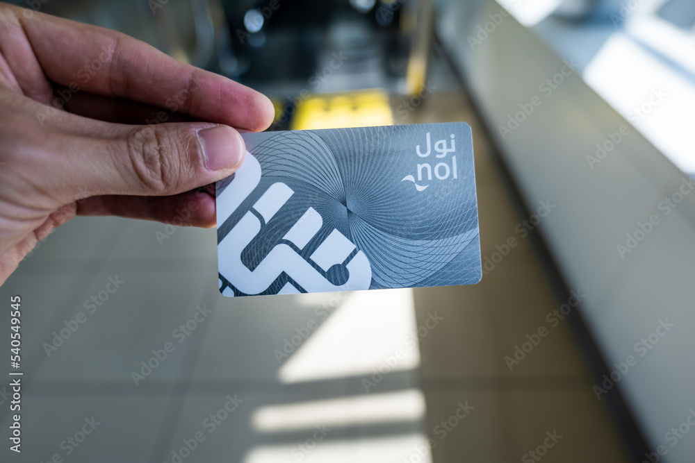Dubai, UAE October 2022 NOL card in Dubai. Nol Card is an electronic