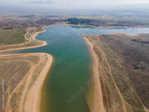 Aerial view of Drenov Dol reservoir, Bulgaria