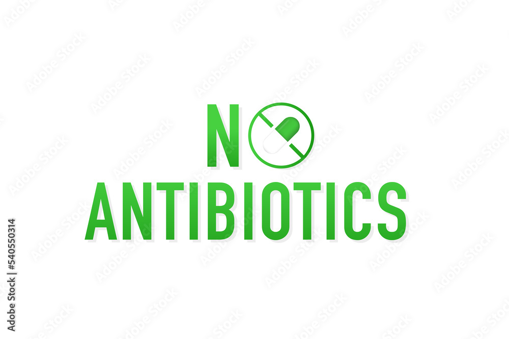 No antibiotics on a white background. Vector illustration