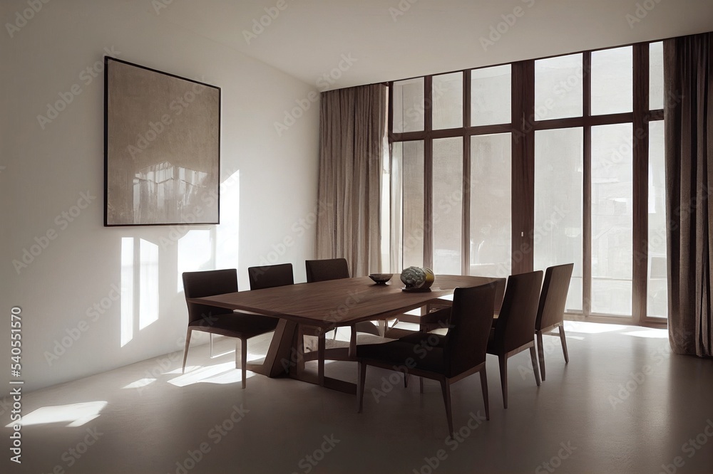 Fototapeta premium Dining table in clean, modern interior