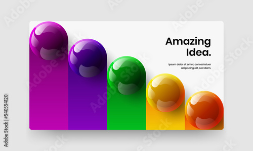 Clean corporate cover design vector concept. Fresh realistic spheres front page template.