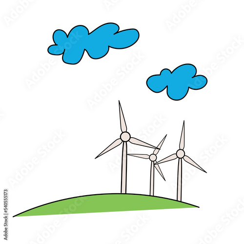 extracting electricity with help of wind turbines