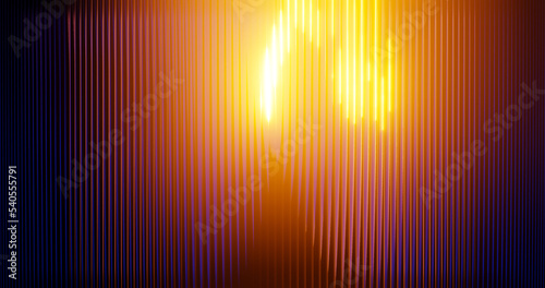 Render with blue vertical stripes and bright yellow light