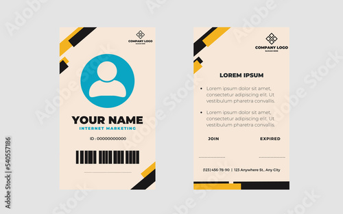 Minimalist Id card, name card,  business card with light colors vector template