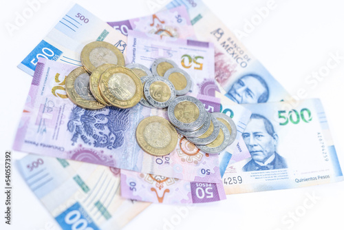 Billetes y monedas Pesos Mexicanos