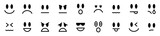 Conjunto de caras con expresiones faciales.
Emoticones. Cara feliz, triste, enojado, sorprendido. Ilustración vectorial