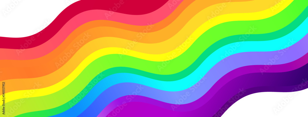 Waving rainbow flag of LGBT. Gay, Lesbian, Bisexual, Transgender and Queer pride symbol