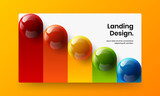 Clean 3D spheres front page concept. Bright corporate cover vector design illustration.