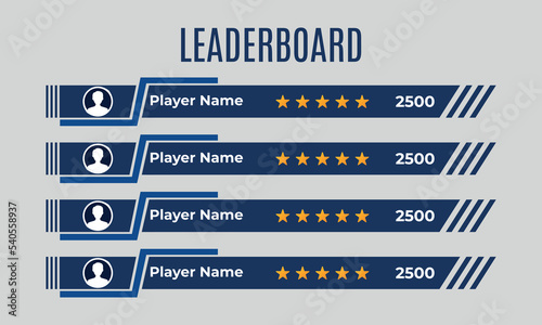 abstract game leaderboard design, leaderboard template design