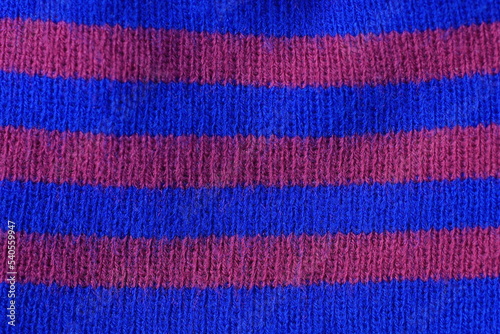 striped blue red fabric texture of woolen clothes