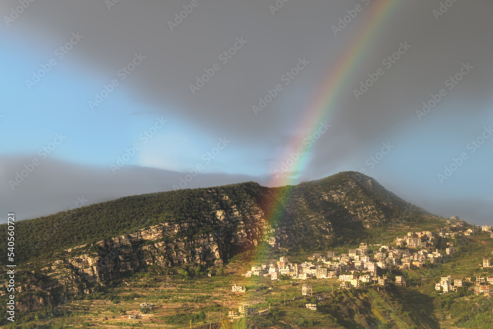 amazing panoramic view of Lebanese village " Sir El Danniyeh" in north