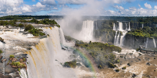 Foz do Iguaçu cataratas com arco-íris, vista aérea photo