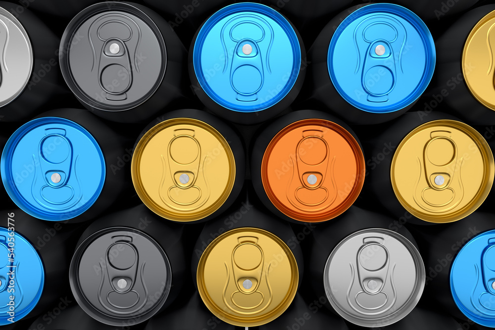 Group of aluminum beer or soda can for mini refrigerator on white background Group of aluminum beer or soda can for mini refrigerator on white background