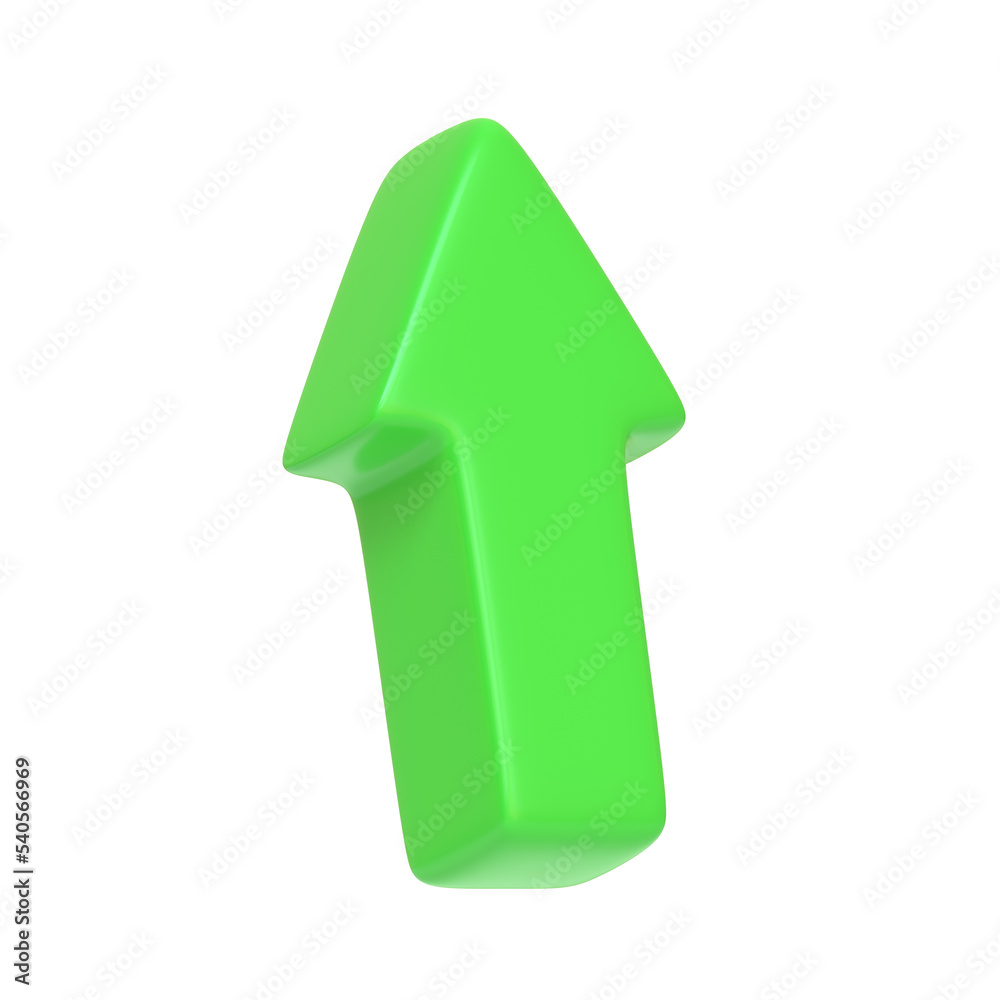 Green up arrow isolated on white background. 3D icon, sign and symbol. Cartoon minimal style. 3D Rendering Illustration Green up arrow isolated on white background. 3D icon, sign and symbol. Cartoon minimal style. 3D Rendering Illustration